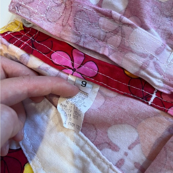 vintage y2k toes nose red floral print summer shorts psychedelic retro vacation - Picture 8 of 8